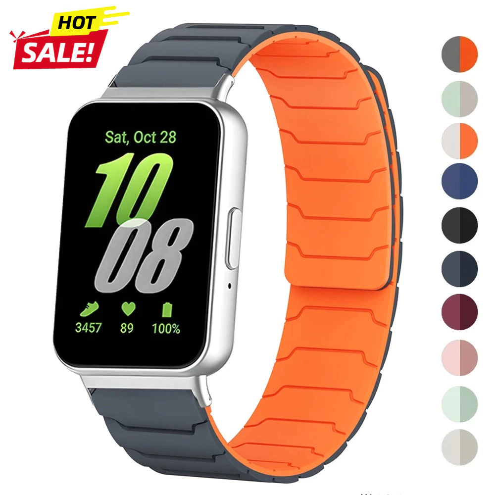 สายรัดห่วงแม่เหล็กสําหรับ Samsung Galaxy Fit 3 สายนาฬิกาซิลิโคนปรับได้สําหรับ Samsung Galaxy Fit 3 สายรัดข้อมือสร้อยข้อมืออัจฉริยะ