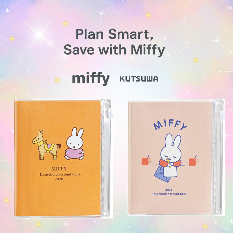 Miffy A6 Weekly Planner พร้อม Buget Tracker 2026 - Sunday Start - การออกแบบดอกไม้และเชอร์รี่
