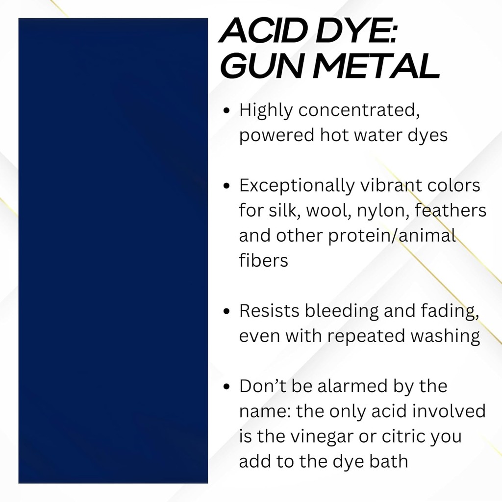 Jacquard Acid Dye 1/2oz Jar Gun โลหะ - Acid Dye สําหรับขนสัตว์, ผ้าไหม, Alpaca, Feathers, คอสเพลย์วิ