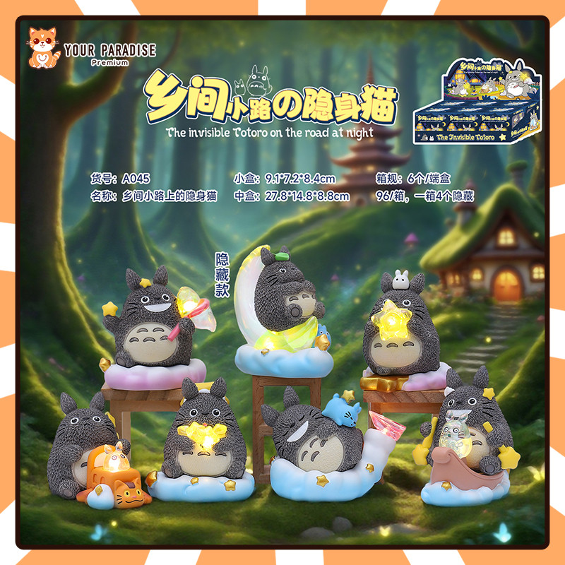 การ์ตูนโทโร่ประเทศถนนเรืองแสงตาบอดกล่องชุดอะนิเมะรูปของเล่นห้องสก์ท็อปเครื่องประดับสตูดิโอ กิ๊บลี ตกแต่งเรซิ่นรุ่นแมวของขวัญวันเกิดส