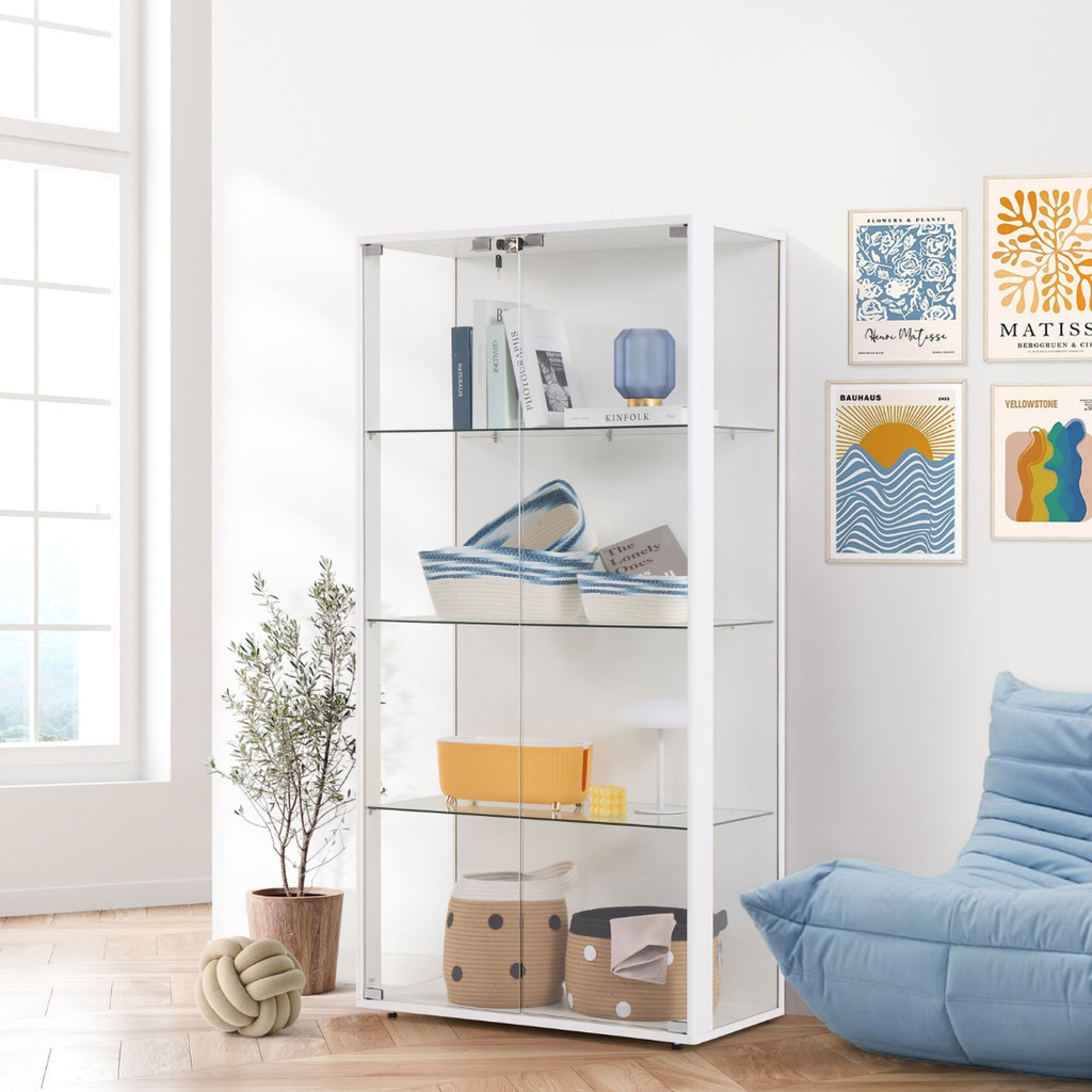 Koncept Furniture ตู้โชว์กระจกใส รุ่น Bebby ขนาด 80 ซม. สีขาว (80x40x162 ซม.)  แบรนด์ KONCEPT FURNITURE