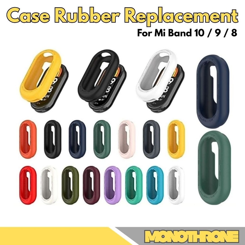 เคสเปลี่ยนยางสําหรับสมาร์ทวอทช์ Mi Band 10 9 8 ปลอก Mi Band 10 Mi Band 9 8 กรณียาง