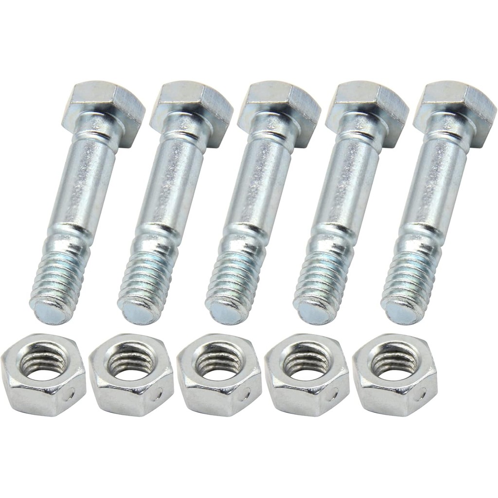 5pk Shear Pins Bolt & Nut แทนที่ MTD Cub Cadet Troy-Bilt 710-0890 710-0890A (1-1/2" x 5/16"-18) E711