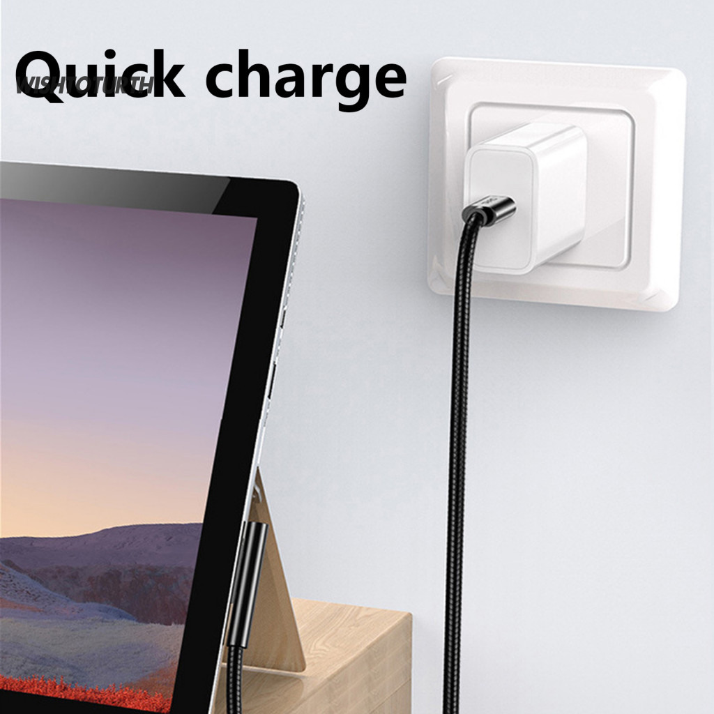 ☼WT สายชาร์จปลอดภัย Fast CHARGING 18 M 102 W 15 V 4A PD Type-C สายชาร์จสําหรับ Microsoft Surface Pro
