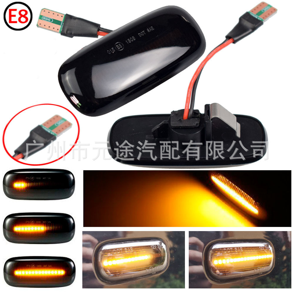 ไฟด้านข้างเหมาะสําหรับ Audi A8D2 A3S3 8L Audi TT8N ตัวบ่งชี้ประตูรถ LED Dynamic Fender