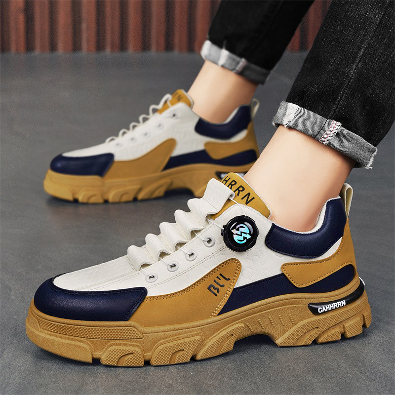 Men Low-Top Martin รองเท้าแฟชั่น Anti-Slip Overalls Breathable Casual Short Boots