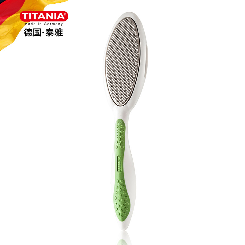 เยอรมันนําเข้า TITANIA TITANIA ความหนาแฟ้มเท้าสองด้านถูเท้าเครื่องบดเท้า (สแตนเลสสองด้าน) ด้ามเดียว