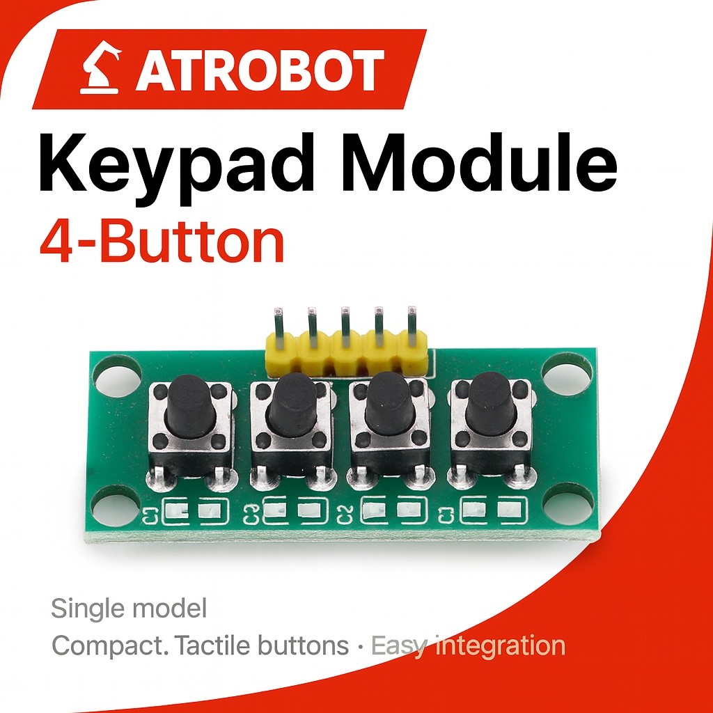 Keypad 4-Button โมดูลปุ่มกด 4 ปุ่ม S1-S4 ขนาดเล็ก 37x15x11 มม พกพาง่าย สำหรับ Arduino/ไมโครคอนโทรลเลอร์