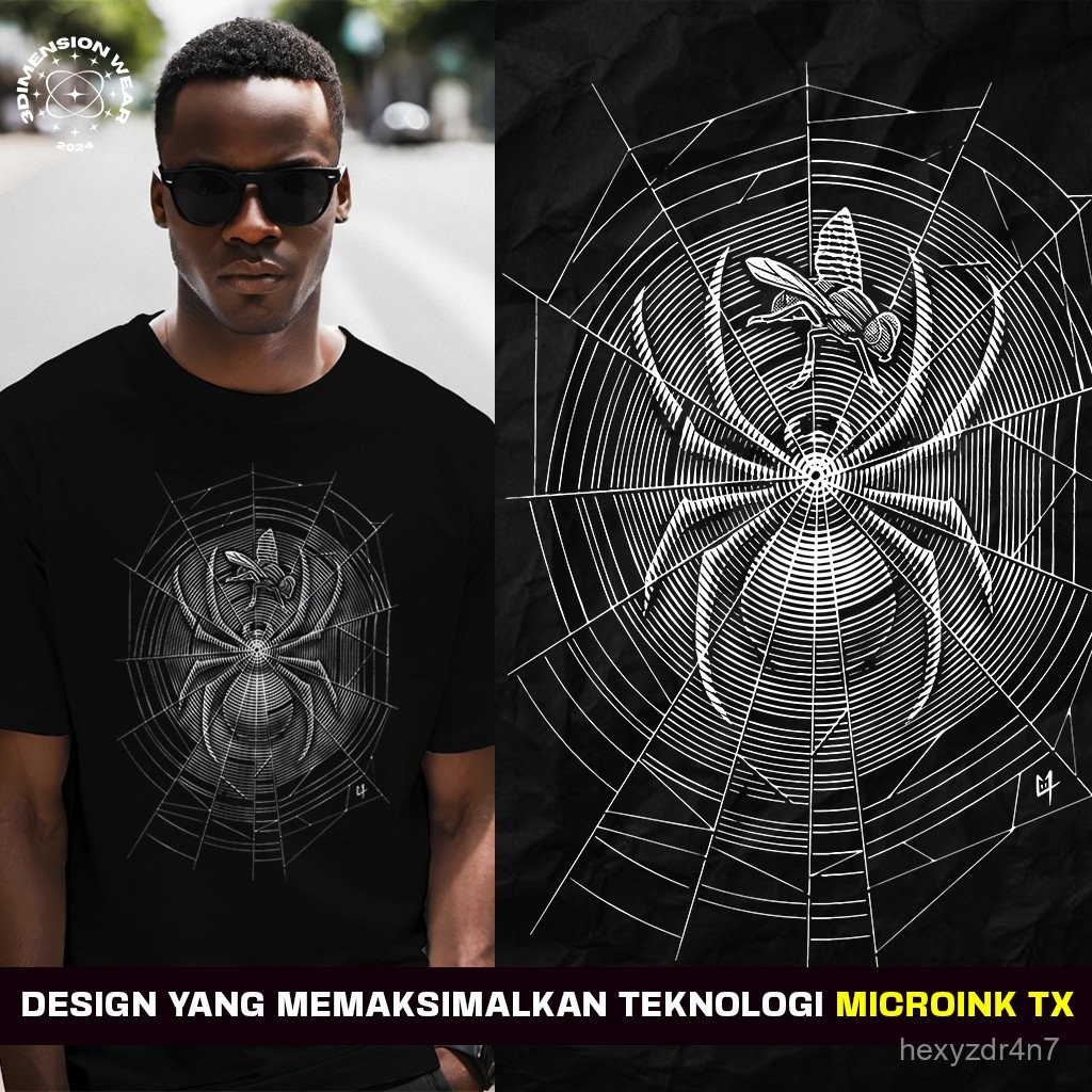 จัดส่ง 24 ชั่วโมง 100% Desain3DimensionWear - Premium 3D Web of intrigue Distro T-shirt - DT0147