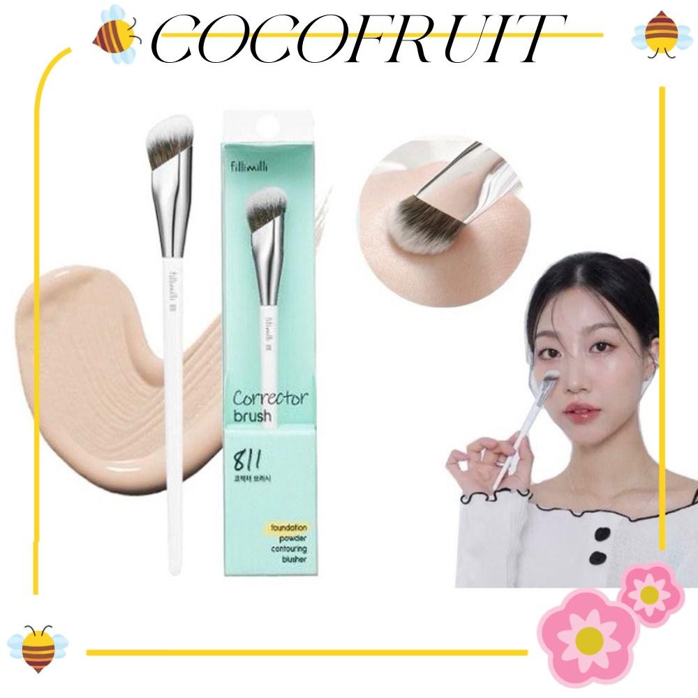 แปรง Corrector COCOFRUIT, Corrector Foundation คอนซีลเลอร์แปรงรองพื้นใบหน้า, เครื่องมือเสริมความงามคอนทัวร์สีเฉียงหัวผสมแปรงใบหน้า