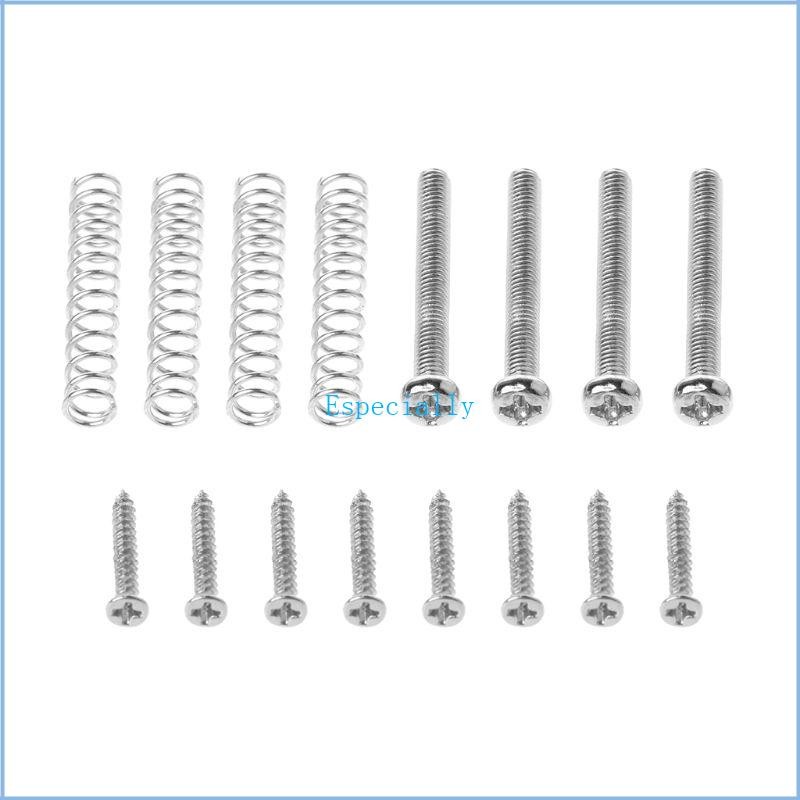 ESP Humbucker Pickup Screws Springs Kit Ring Surround Mounting Guitar Parts Silvery