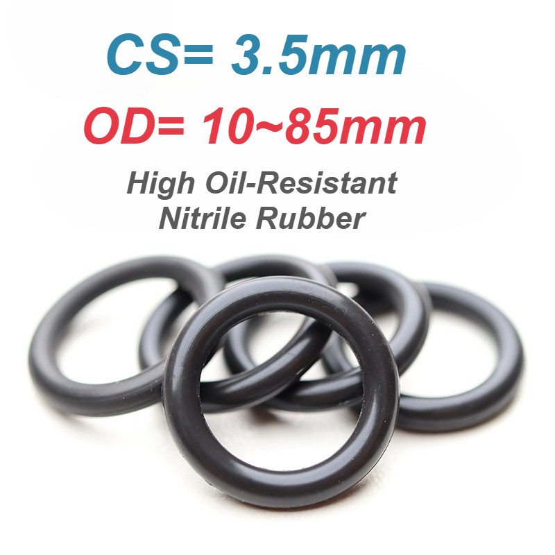 [XM] แหวนโอริงสีดํายางไนไตรล์ซีลแหวน NBR ปะเก็น O-Ring OD10 ~ 85 มม. x CS3.5 มม.คุณภาพสูงแหวนปิดผนึกกันน้ําทนอุณหภูมิสูง