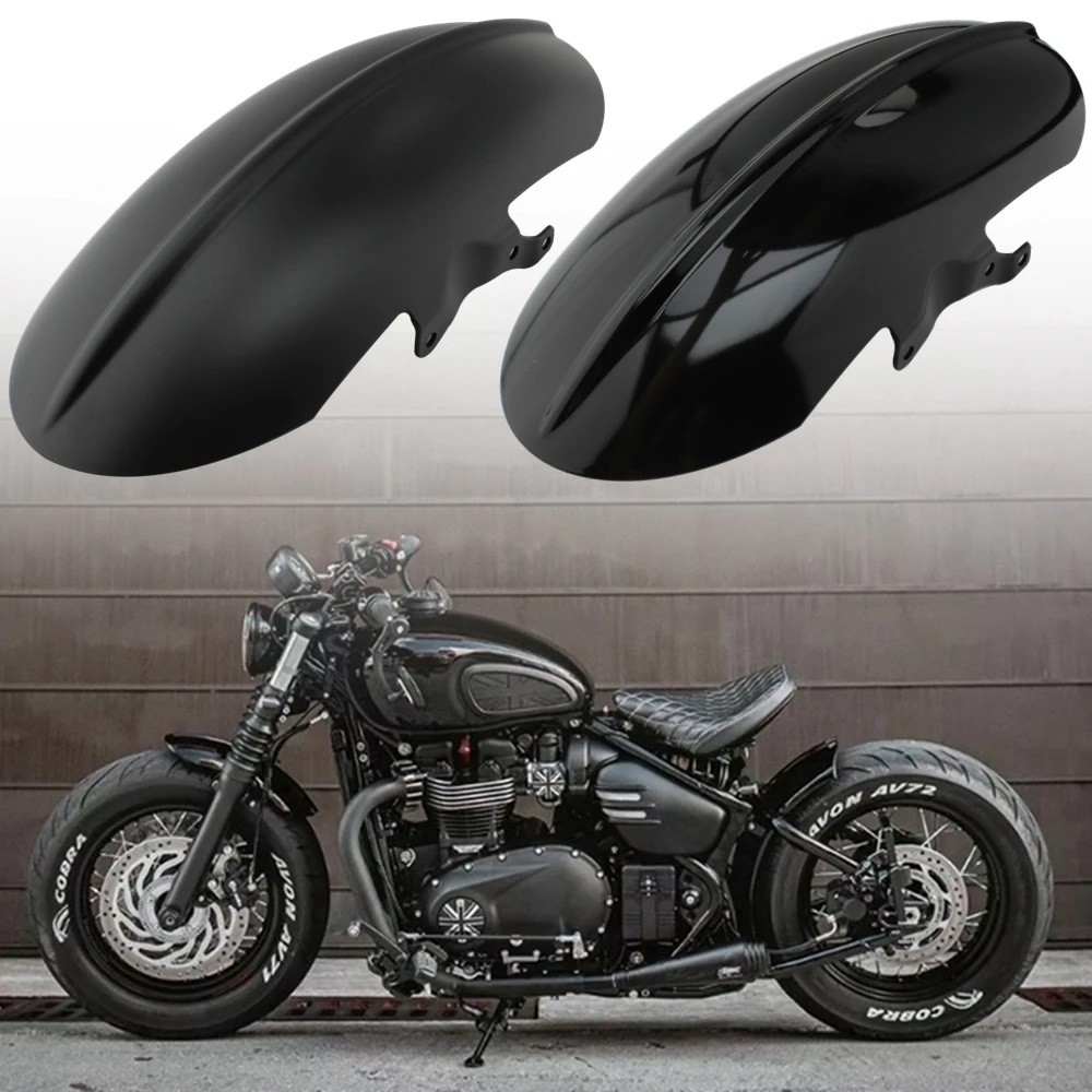 รถจักรยานยนต์ ABS บังโคลนหน้า Mudguard Fairing สําหรับ Triumph Bobber สีดํา Bonneville Speedmaster 1200 18-up
