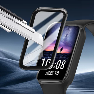 ฟิล์มแก้วนิรภัย + ซิลิโคนปกกรณีสายรัด for Xiaomi Band 8 Active / Redmi Band 2 อุปกรณ์เสริมสร้อยข้อมือป้องกันหน้าจอ