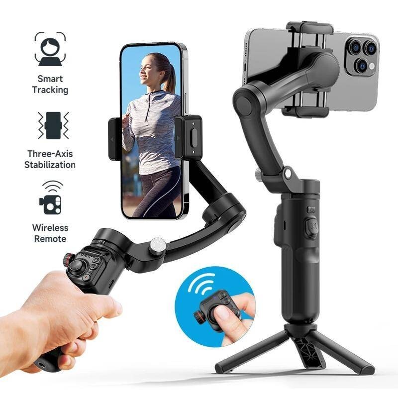TOKQI M02 3 แกนมือถือ Gimbal Stabilizer โทรศัพท์มือถือ Selfie ขาตั้งกล้องระยะไกลที่ถอดออกได้สําหรับส
