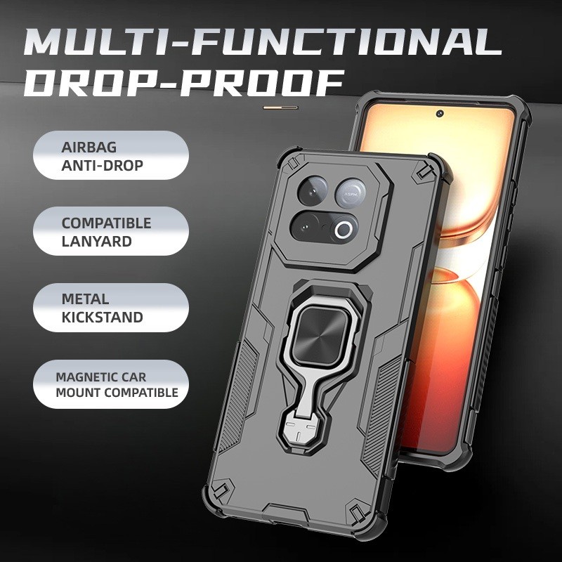 VIVO iQOO Z10 Turbo Pro/iQOO Neo10 2025 กันกระแทกแม่เหล็ก Hard Shell Bracket เลนส์สีดําป้องกันสีฟ้าเคสโทรศัพท์ RFVTGBYHF