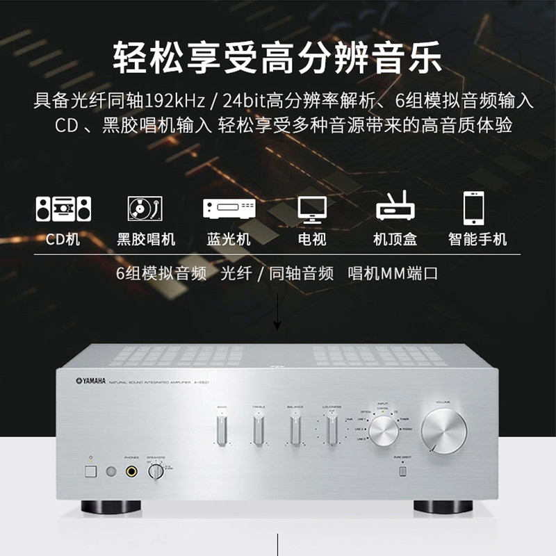 นําเข้า Yamaha/Yamaha A-S501 HiFi Power Amplifier 2.1 High Power High Fidelity Digital Amplifier
