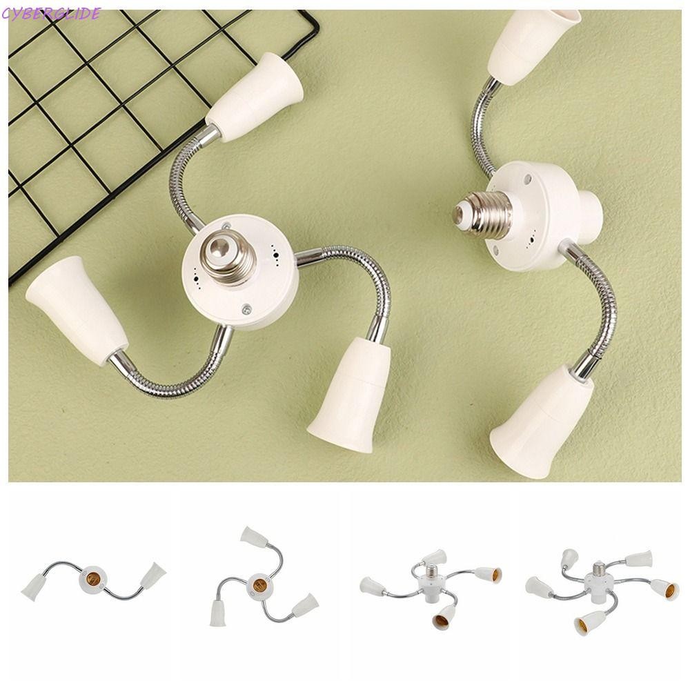 CYBERGLIDE E27 Light Socket Splitter, Bulb Adapter with Extension Hose E27 Lamp Holder Converter, ปรับสีขาวยืดหยุ่น E27 ถึง E27 ห้องนอน