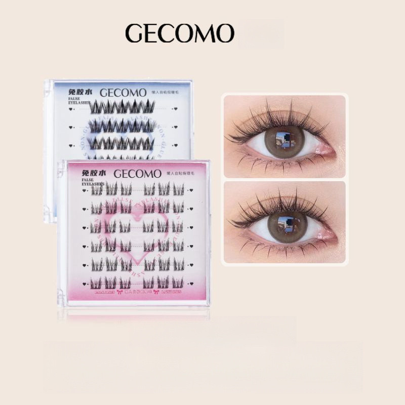 GECOMO ขนตาปลอมดอกทานตะวันกาวฟรีขนตาปลอม Self-Adhesive Lazy Man 5D ขนตาปลอมสามเณรแนะนํา Simple แต่งห