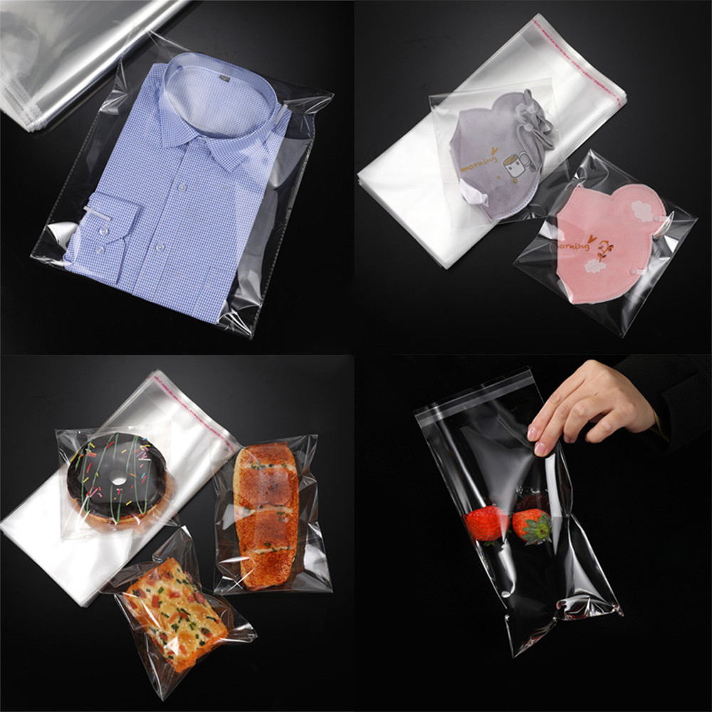 ซองพลาสติก OPP ใสเทปกาว ราคาถูก รวมขนาดใหญ่พิเศษ!! (แพ็ค 100) ถุงแก้วฝากาว oppใส - รูปที่ 2