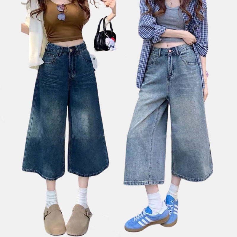 TAYCEN S-4XL(25-34) Plus size ผู้หญิง ยีนส์ขาสั้น  กางเกงยีนส์ ขาสั้น พลัสไซส์ วินเทจ