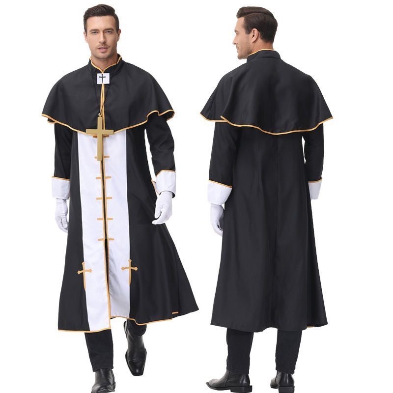 PDD2225, 2225-1 ชุดบาทหลวง ชุดนักบวชชาย Men's Priest Costume, Jesus Christ Missionary Suit 🚚ด่วนมีส่งGrabค่า