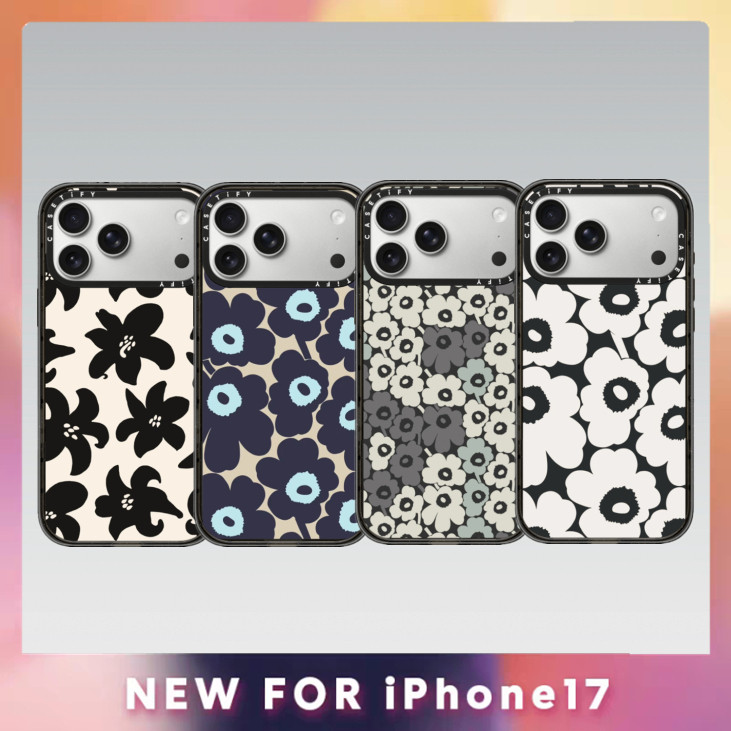 CASETY Marimekko ดอกไม้ 3 เคสแม่เหล็กสําหรับ iPhone 17 17Pro Air 16 15 14 13 Plus Pro Max อะคริลิคใสปกหลัง