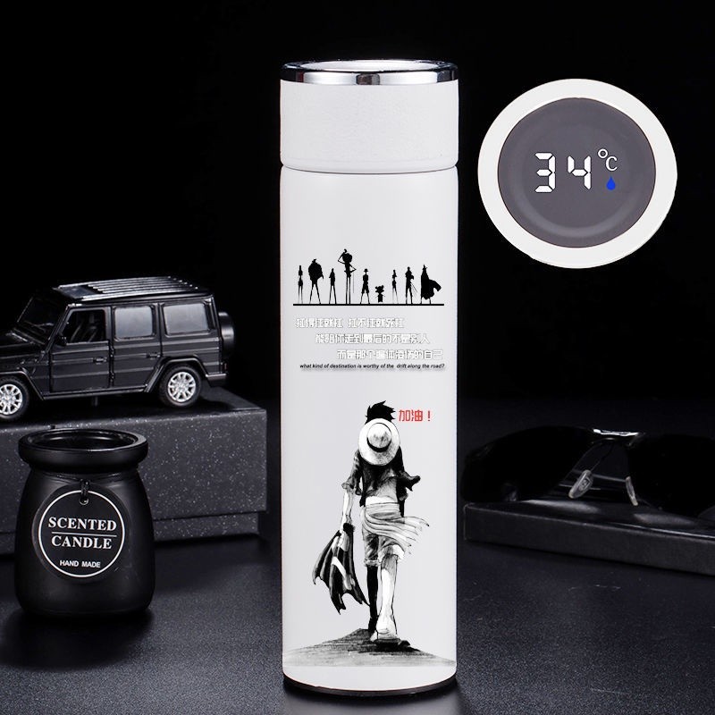 2ง อะนิเมะถ้วยน้ํา หนึ่ง ชิ้นส่วน กระติกน้ําสูญญากาศลูฟี่ 304 สแตนเลสสมาร์ทของขวัญนักเรียนชายและหญิงขวดกาแฟ - รูปที่ 3