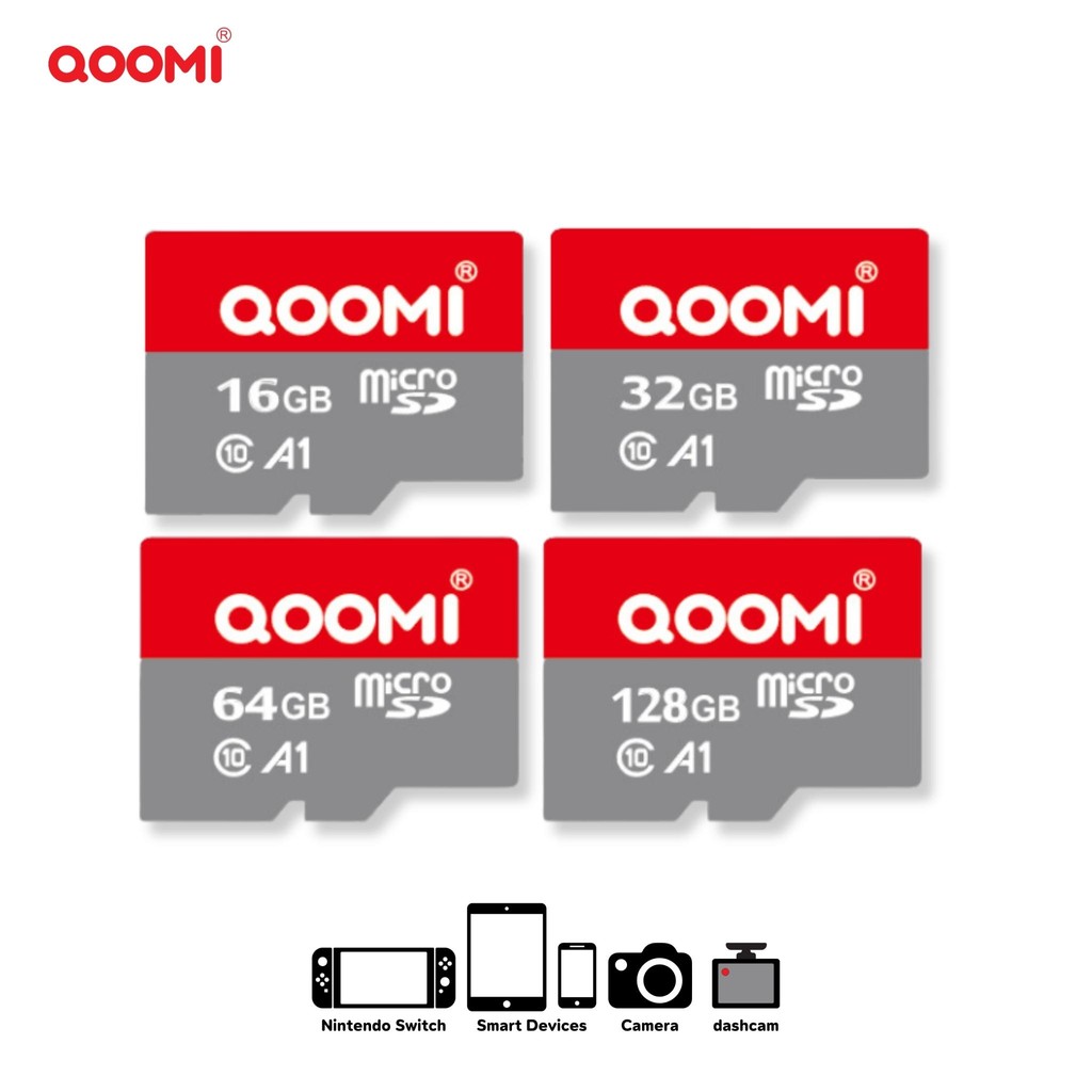 เมมโมรี่การ์ด QOOMI Micro SD 16/32/64/128GB คุณภาพดี