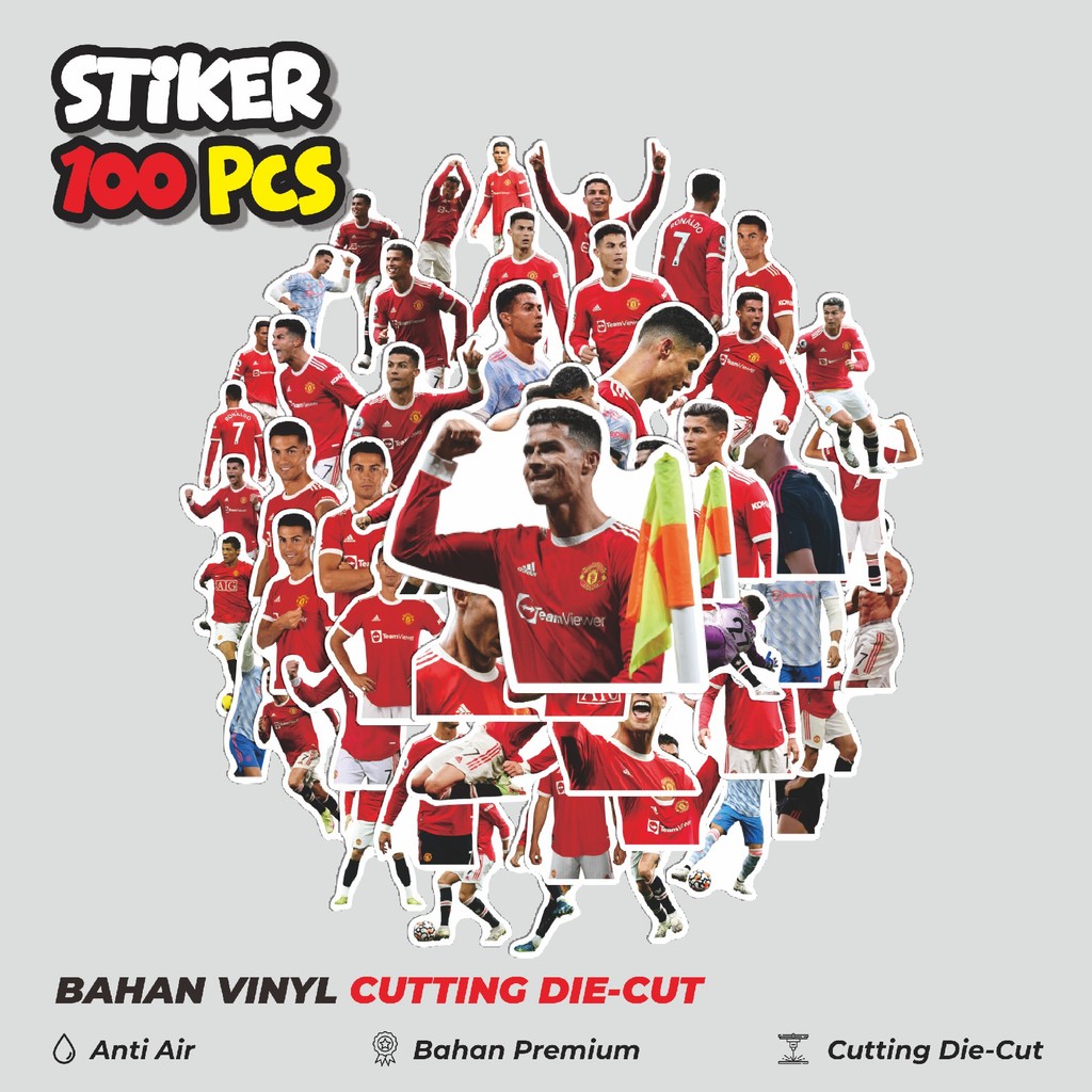 HP 50 ชิ้น CR7 สติ๊กเกอร์ Manchester United V2 ของตกแต่งน่ารักที่สร้างสรรค์สําหรับโน๊ตบุ๊ค สเก็ตบอร์