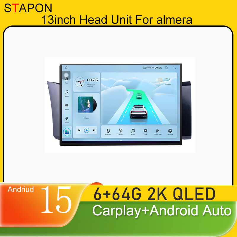 STAPON 13 นิ้ว 6+64GB สําหรับ toyota-86 android15 2k 1920x1200p หน้าจอ carplay android auto 2.5D qle