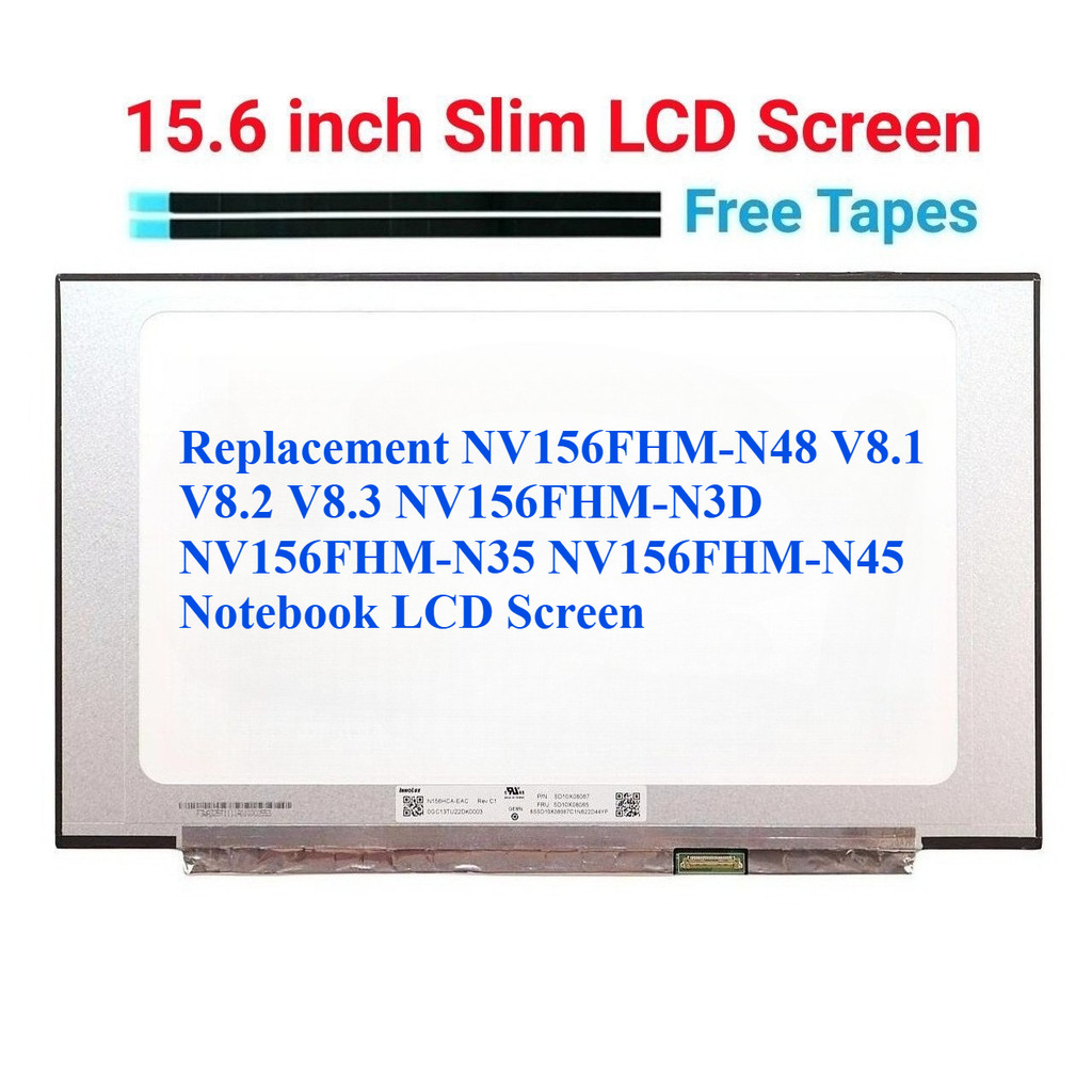 เปลี่ยน NV156FHM-N48 V8.1 V8.2 V8.3 NV156FHM-N3D NV156FHM-N35 NV156FHM-N45 โน้ตบุ๊คหน้าจอ LCD