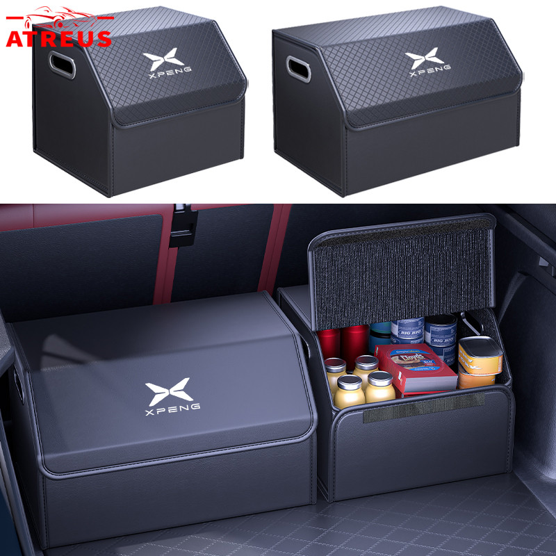 Xpeng G6 X9 กล่องเก็บของในรถยนต์ พลิก กล่องเก็บของอเนกประสงค์แบบพับเก็บได้ กล่องเก็บของท้ายรถยนต์ กล่องใส่ของ