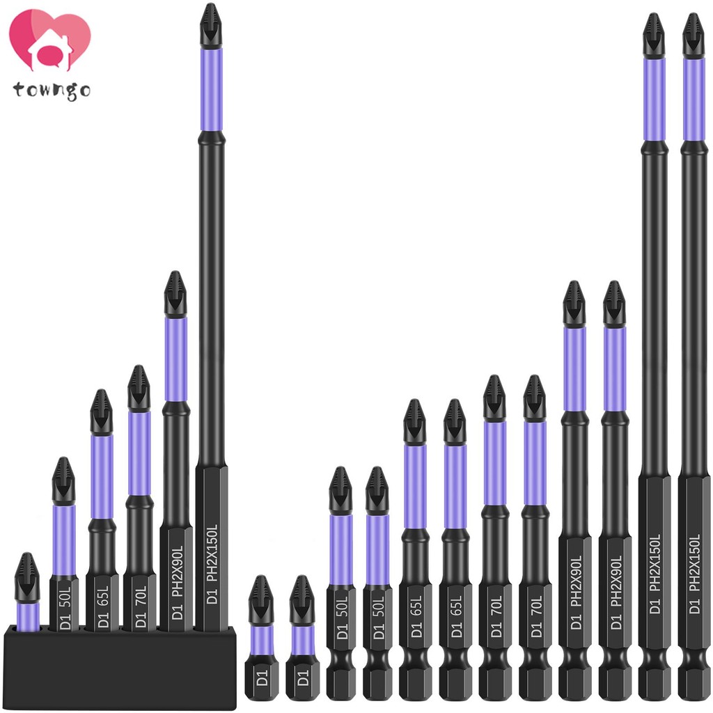 18 ชิ้นแม่เหล็กชุด Bit Anti-Slip Impact สกรูไดร์เวอร์ชุด Bit D1 ไขควงไฟฟ้า Bit SHOPSKC9384