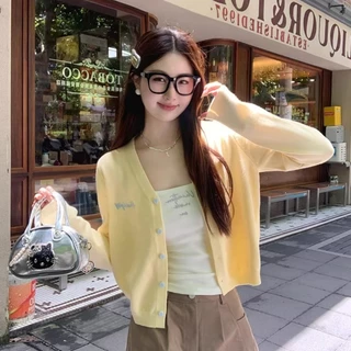 L.A Shop🌟พร้อมส่ง เสื้อคาร์ดิแกรนแขนยาว คาร์ดิแกน ผ้าไหมพรมน่ารักมากๆ สไตล์เกาหลี"Z-K117"