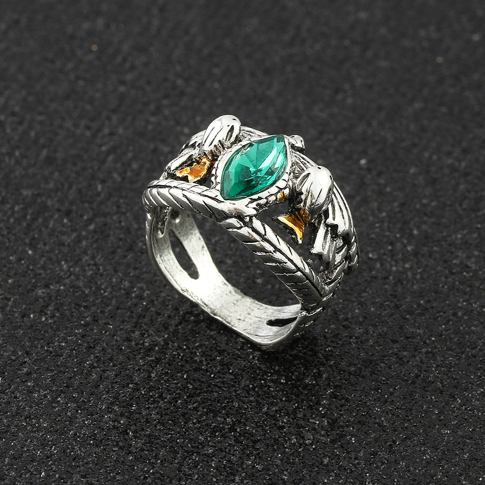 แหวน.Cosplay.Lord.Ring.of.Barahir.Aragorn.Gondor.คริสตัลสีเขียว.ของขวัญสำหรับชาย