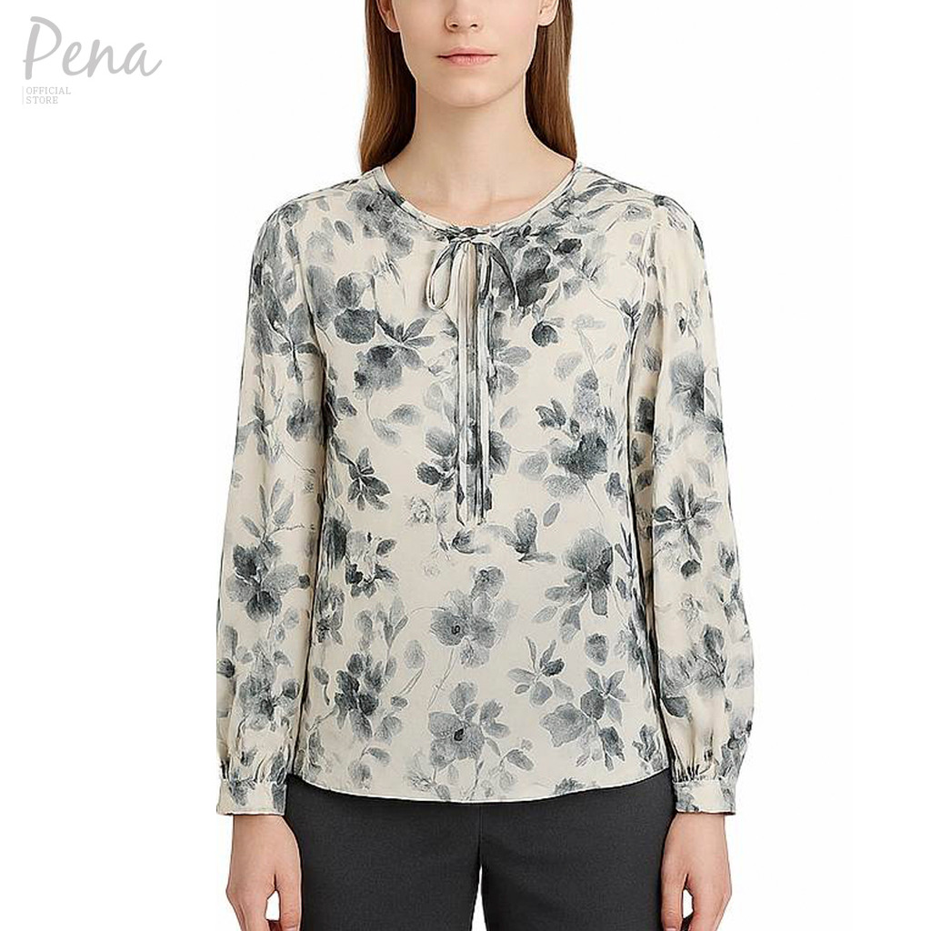 Pena house เสื้อเบลาส์คอผูกโบว์ แขนยาว POSL092502