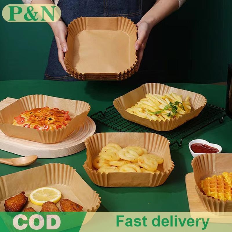 [P&N] Air Fryer Paper Square Disposable Air Fryer Baking Paper Non-Stick Parchment Paper For Oil Fre
