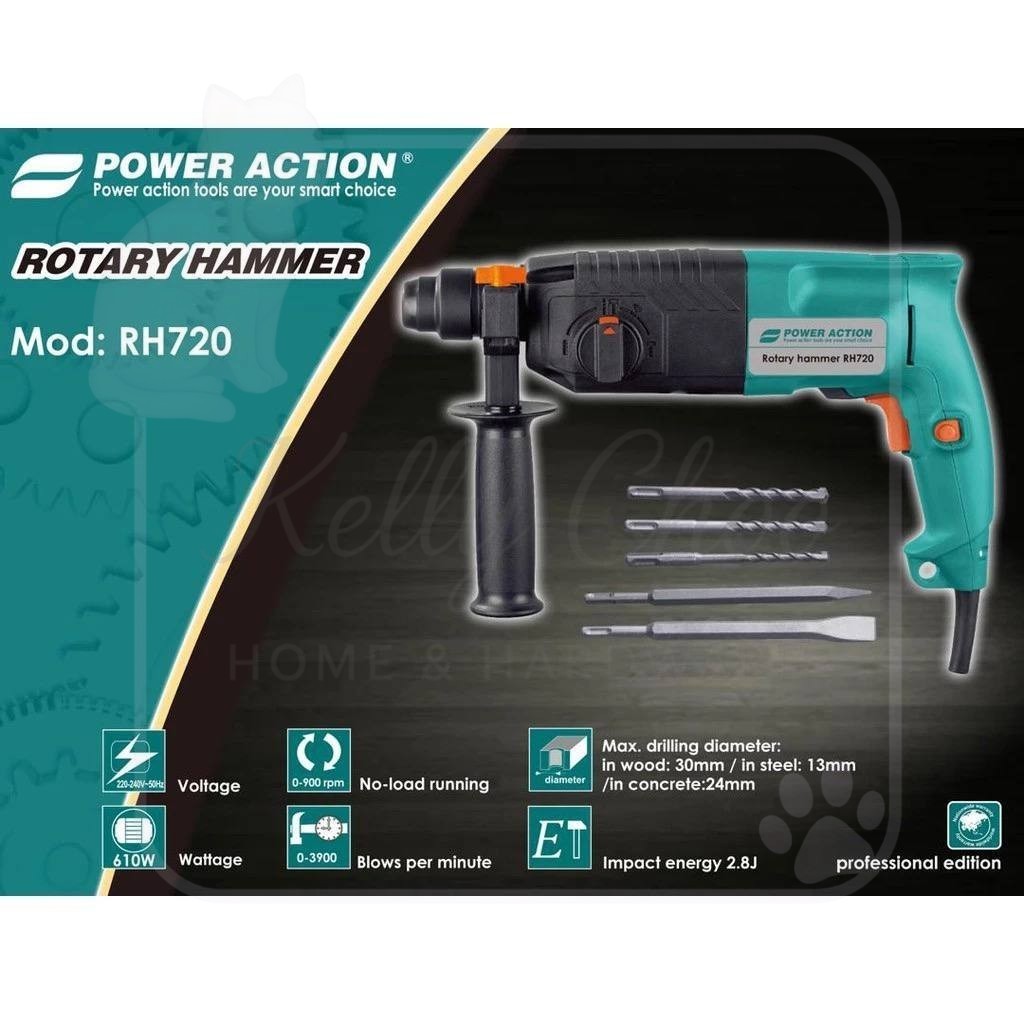 Power Action RH720 สว่านโรตารี่ 240V 720W