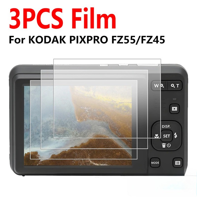 3PCS 9H กระจกนิรภัยสําหรับ KODAK PIXPRO FZ55/FZ45 ป้องกันหน้าจอ, HD Clear ทนทาน Anti-scratch ป้องกัน