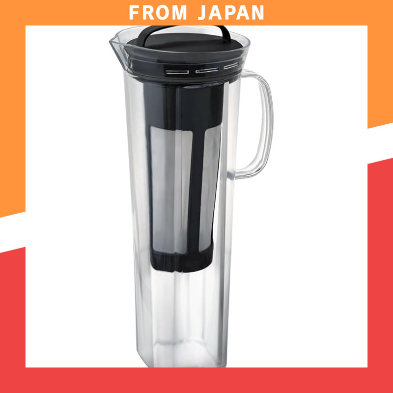 HARIO Cold Brew Coffee Pitcher Rise 840mL, Water Drip Coffee, Dishwasher Safe, Tritan, Black CBR-12-
