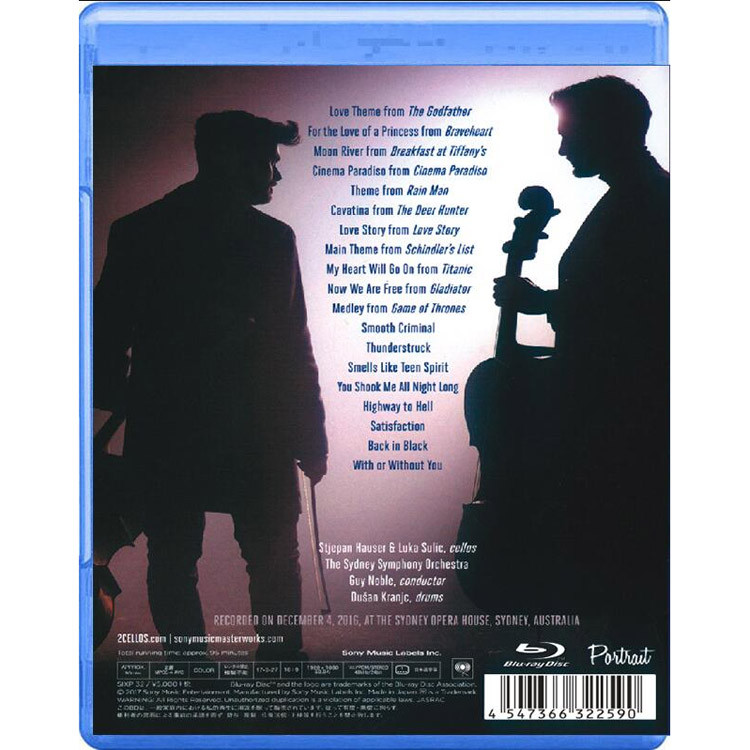 2Cellos Crodia Cello Double Jessini Opera House คอนเสิร์ตข้ามพรมแดน 25G Blu-ray