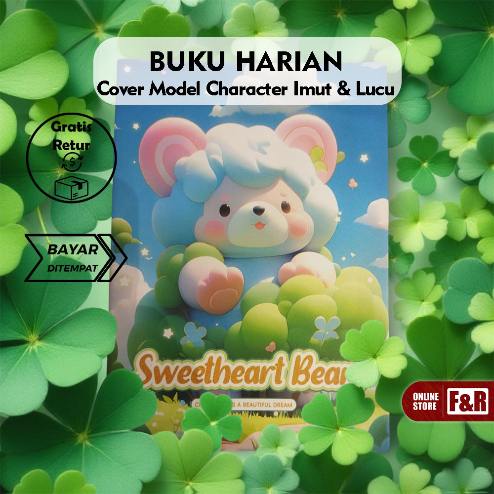 Sweetheart Bear Character Design Daily Book for Elementary and Middle School Childrens Diary Daily B