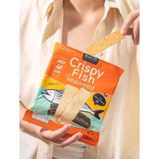 [1 ซอง] CRISPY FISH WITH SEAWEED 20 กรัม อร่อย แคลต่ำ ไม่ทอด De La Lita เดอลาลิต้า สาหร่ายและปลาแผ่นอบกรอบ ขนมคลีน