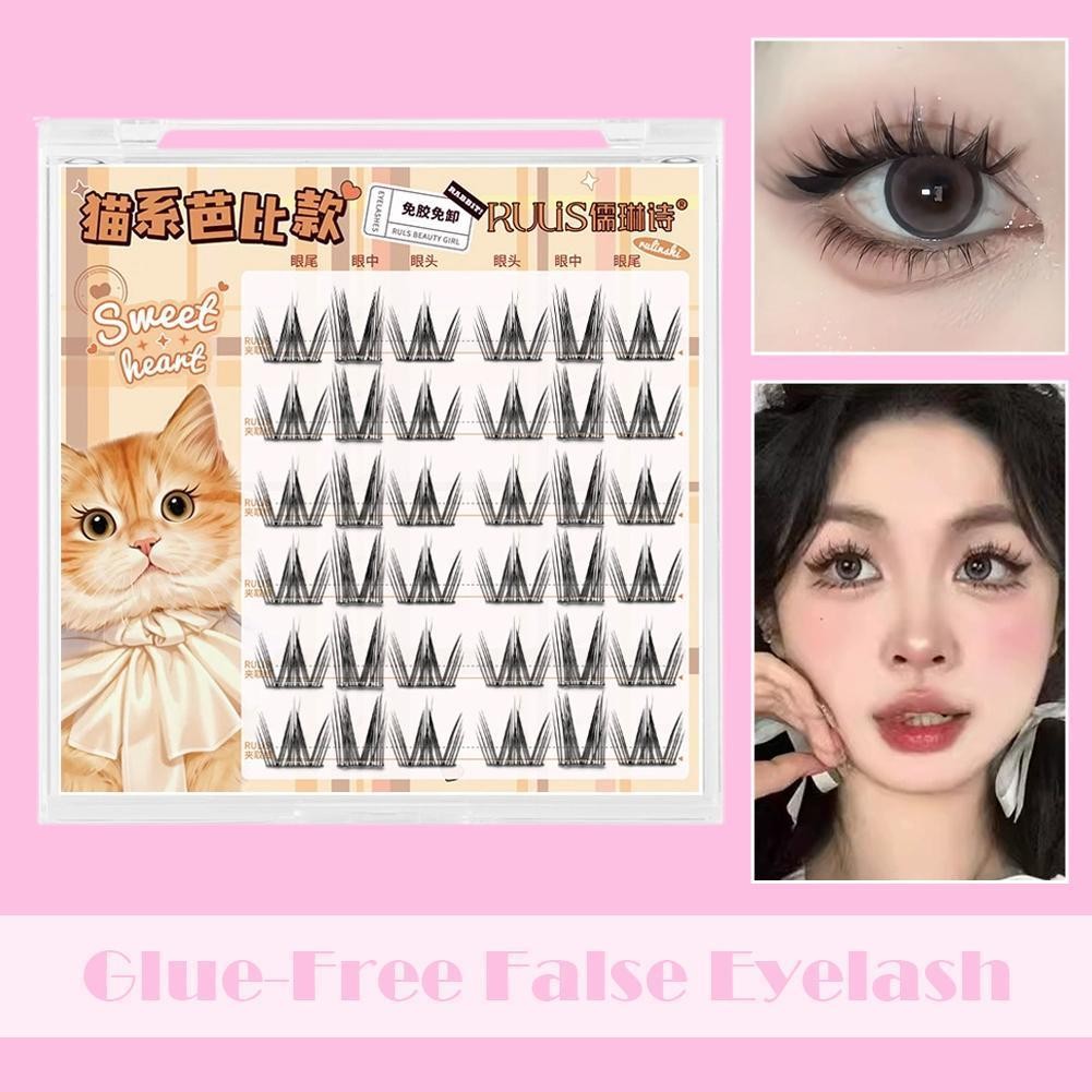 ขนตาปลอมแบบไร้กาว Natural Curl Segmented Lazy Natural Comic Sense หนา Trilogy O5k9