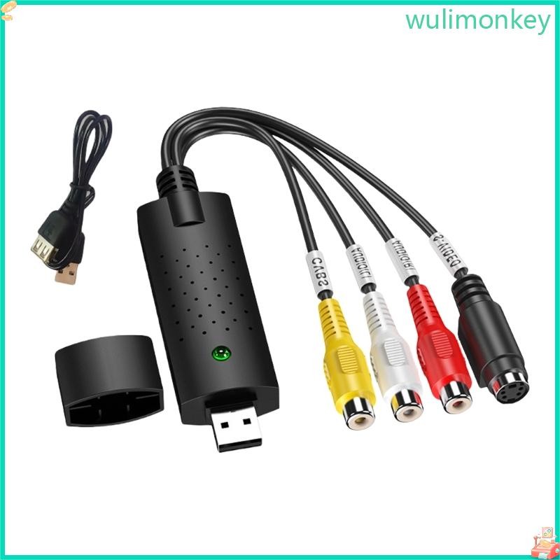 WU อะแดปเตอร์การ์ดแปลงวิดีโอ USB2 0 ใช้งานง่ายสําหรับ VHS และเครื่องเล่นพร้อมสายต่อ USB รวมดิสก์ไดรฟ