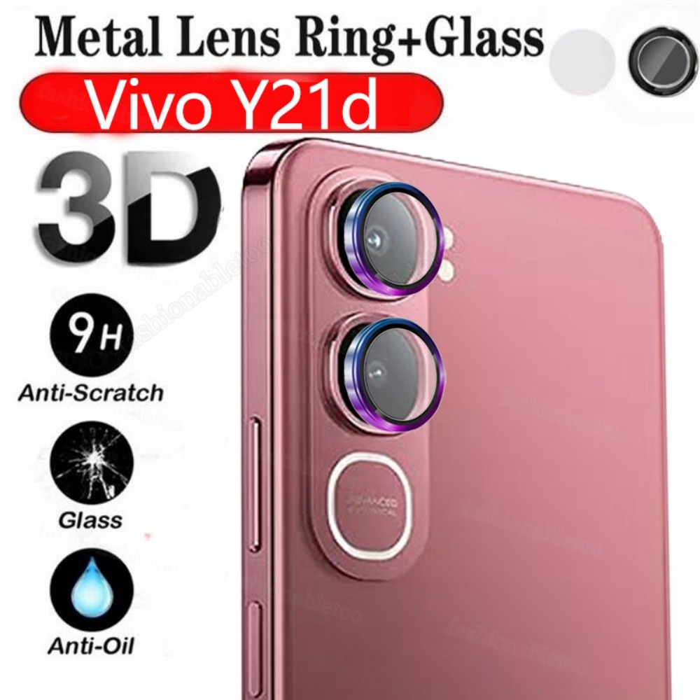 สําหรับ VivoY21d แหวนโลหะกล้องเลนส์ป้องกันฟิล์มสําหรับVivo Y21 d Y21d Y 21d VivoY21dกระจกนิรภัยคลุมท