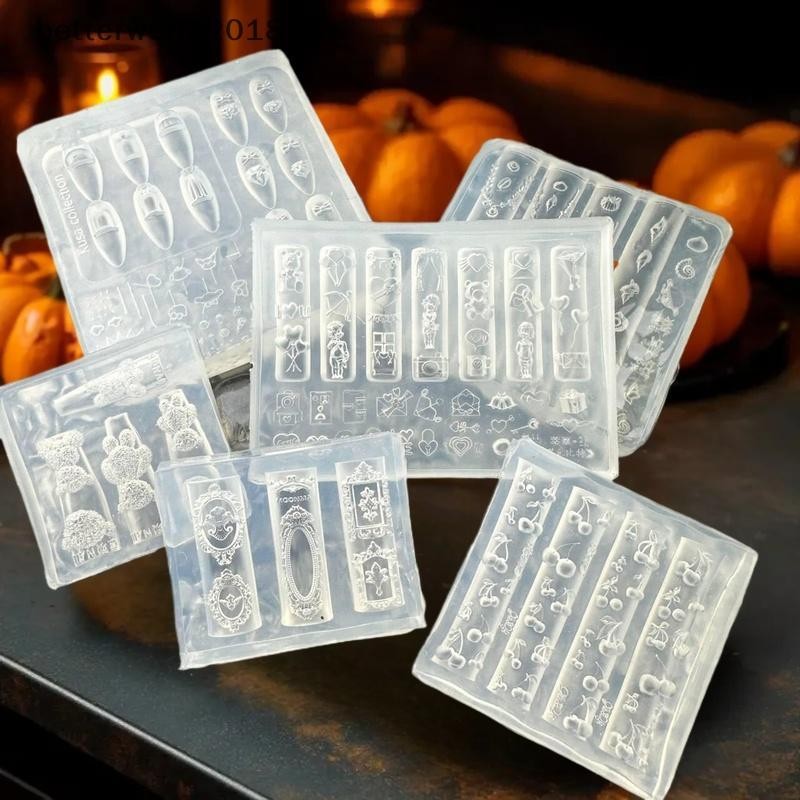 [bet] 1 ชิ้นตุ๊กตาหมีน้อย DIY ออกแบบซิลิโคนเล็บแม่พิมพ์ 3D อะคริลิคแม่พิมพ์สร้อยคอเปลือกตกแต่งเล็บ D