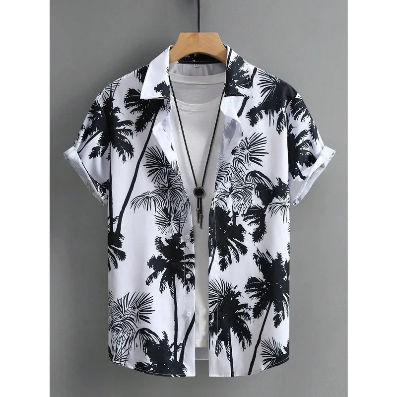 เสื้อฮาวายชาย ลายสนุก สไตล์วินเทจ คุณภาพเยี่ยม สีดำ เหมาะสำหรับชายหาดและสไตล์ลำลองในหน้าร้อน – โปรปัง