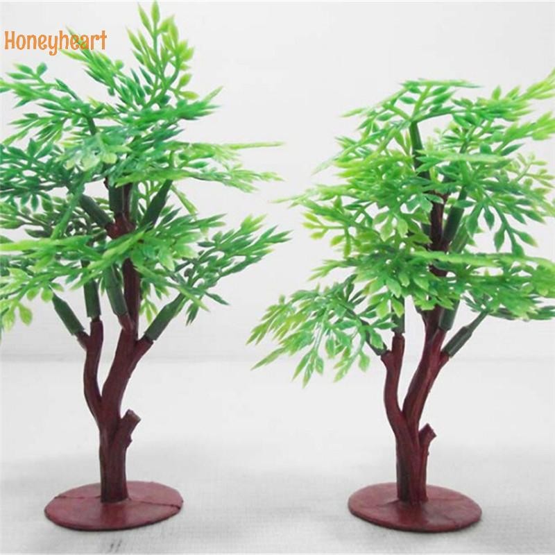 <Honeyheart> Vivid 9 ซม. Green Tree Model Train Park HO SCALE Layout Scenery Dollhouse Decor Nice